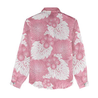 Pink Aloha Hawaii Women Casual Shirt Monstera Hibiscus Plumeria Seamless Vibes - Polynesian Pride