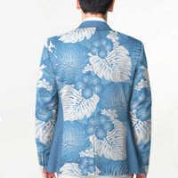 Blue Aloha Hawaii Blazer Monstera Hibiscus Plumeria Seamless Vibes LT14 - Polynesian Pride