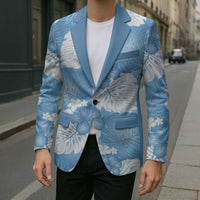 Blue Aloha Hawaii Blazer Monstera Hibiscus Plumeria Seamless Vibes LT14 - Polynesian Pride