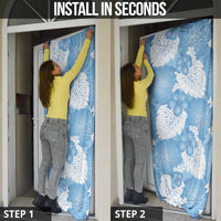 Blue Aloha Hawaii Door Cover Monstera Hibiscus Plumeria Seamless Vibes - Polynesian Pride