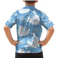 Blue Aloha Hawaii Family Matching Mermaid Dress and Hawaiian Shirt Monstera Hibiscus Plumeria Seamless Vibes - Polynesian Pride