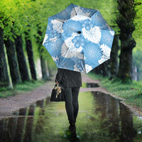 Blue Aloha Hawaii Umbrella Monstera Hibiscus Plumeria Seamless Vibes - Polynesian Pride