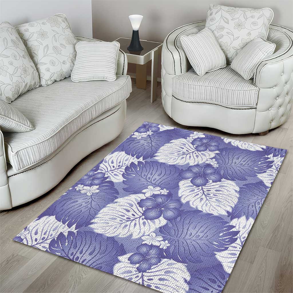 Purple Aloha Hawaii Area Rug Monstera Hibiscus Plumeria Seamless Vibes - Polynesian Pride