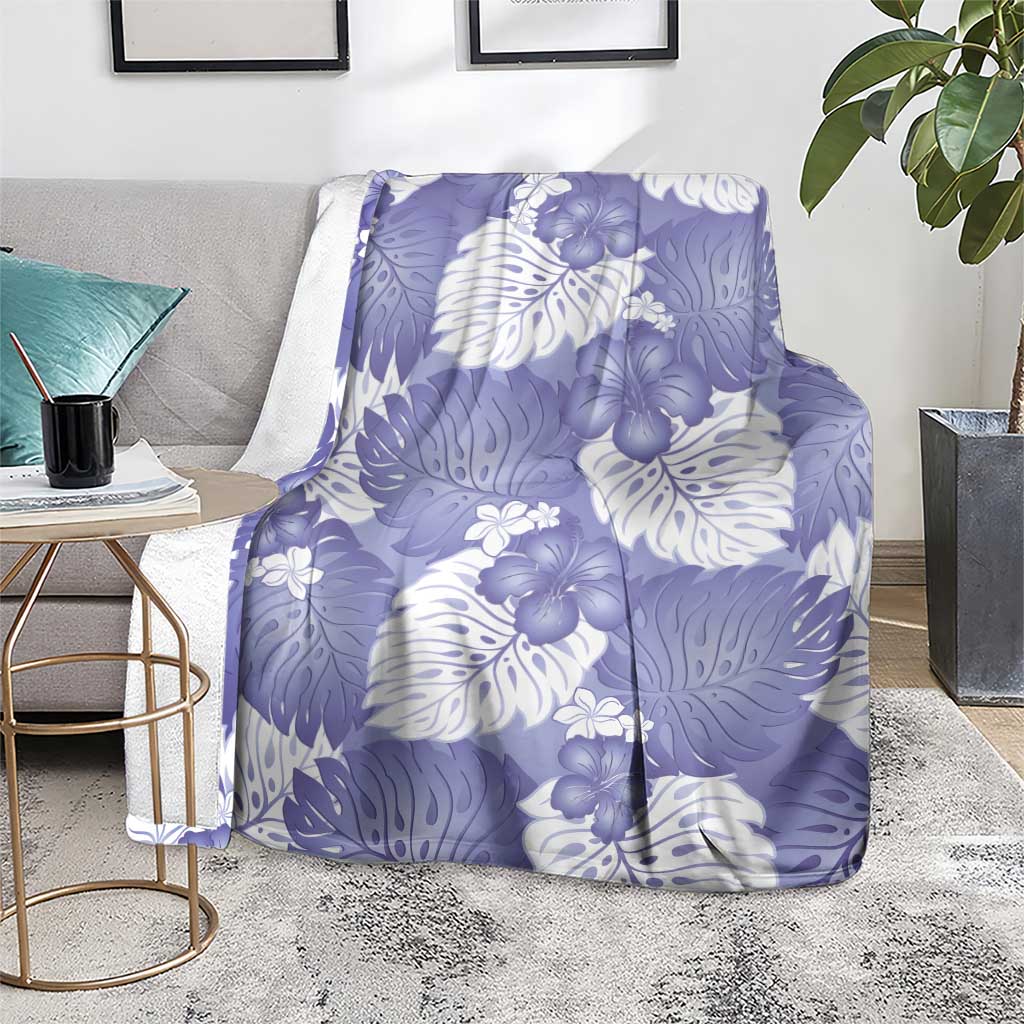 Purple Aloha Hawaii Blanket Monstera Hibiscus Plumeria Seamless Vibes - Polynesian Pride