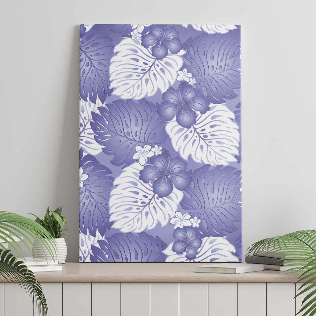Purple Aloha Hawaii Canvas Wall Art Monstera Hibiscus Plumeria Seamless Vibes - Polynesian Pride