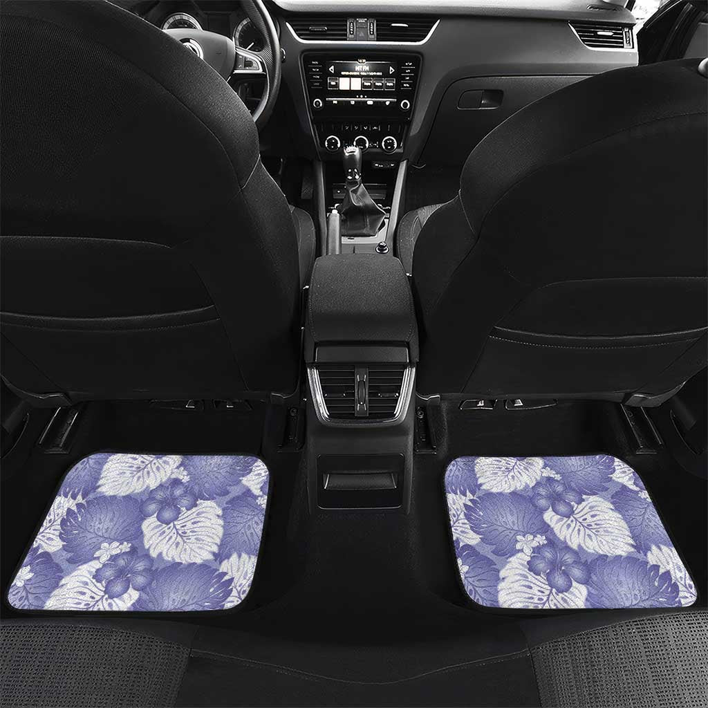 Purple Aloha Hawaii Car Mats Monstera Hibiscus Plumeria Seamless Vibes - Polynesian Pride