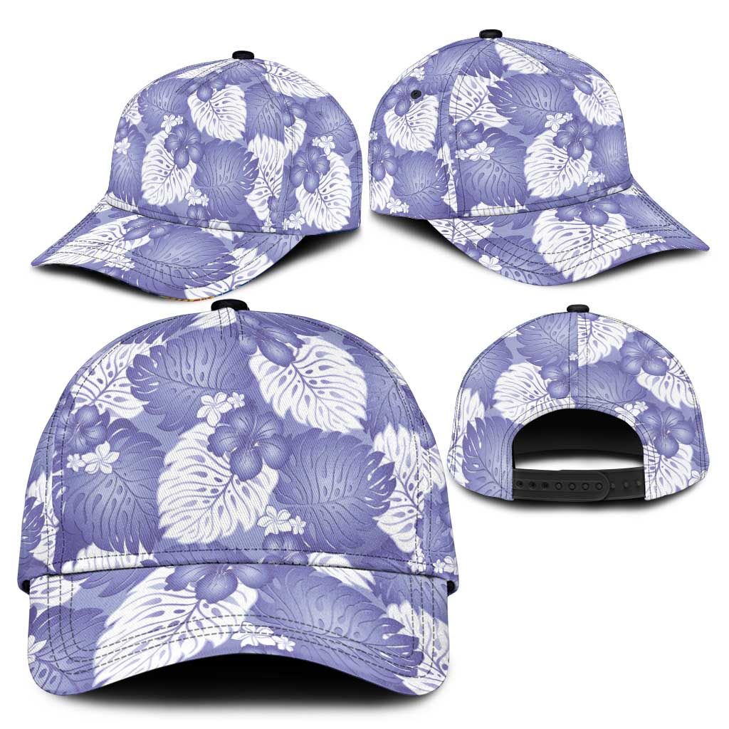 Purple Aloha Hawaii Classic Cap Monstera Hibiscus Plumeria Seamless Vibes - Polynesian Pride