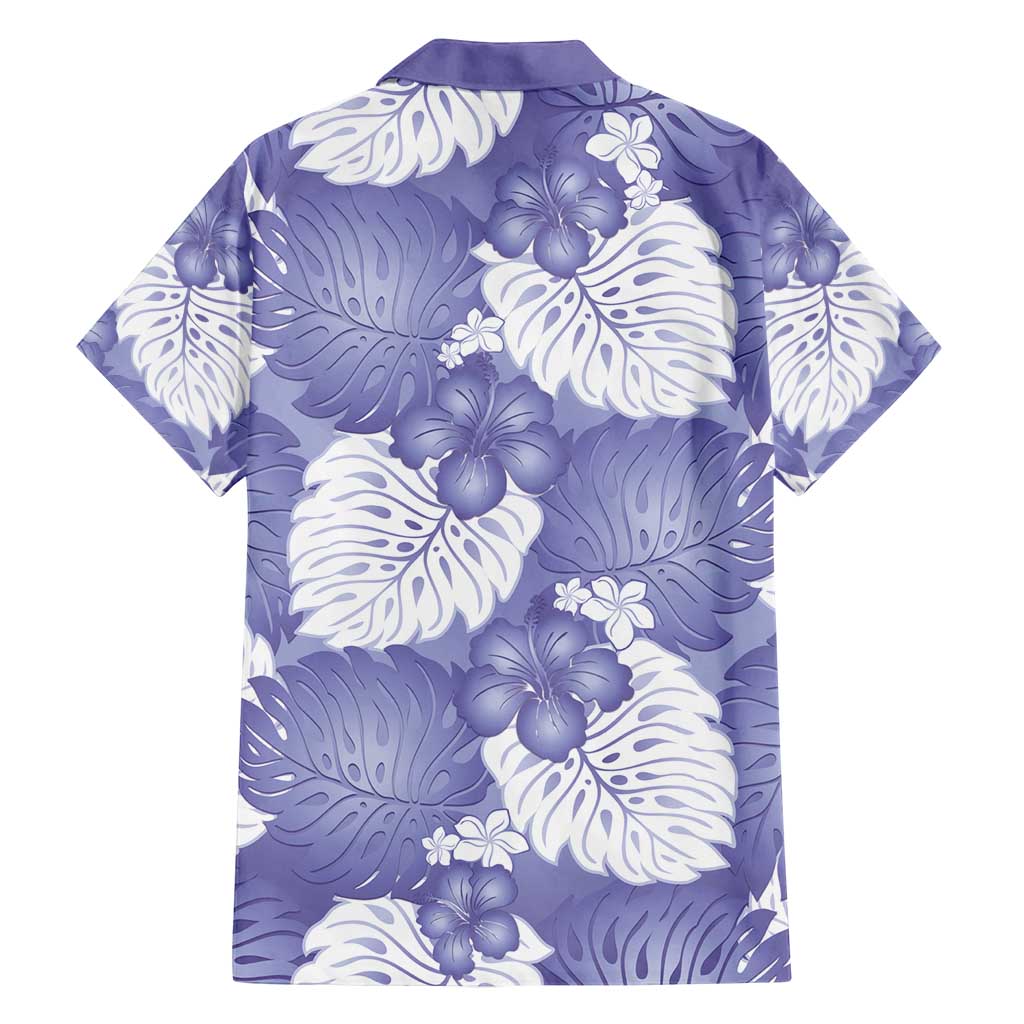 Purple Aloha Hawaii Family Matching Summer Maxi Dress and Hawaiian Shirt Monstera Hibiscus Plumeria Seamless Vibes - Polynesian Pride