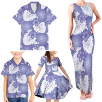 Purple Aloha Hawaii Family Matching Tank Maxi Dress and Hawaiian Shirt Monstera Hibiscus Plumeria Seamless Vibes - Polynesian Pride