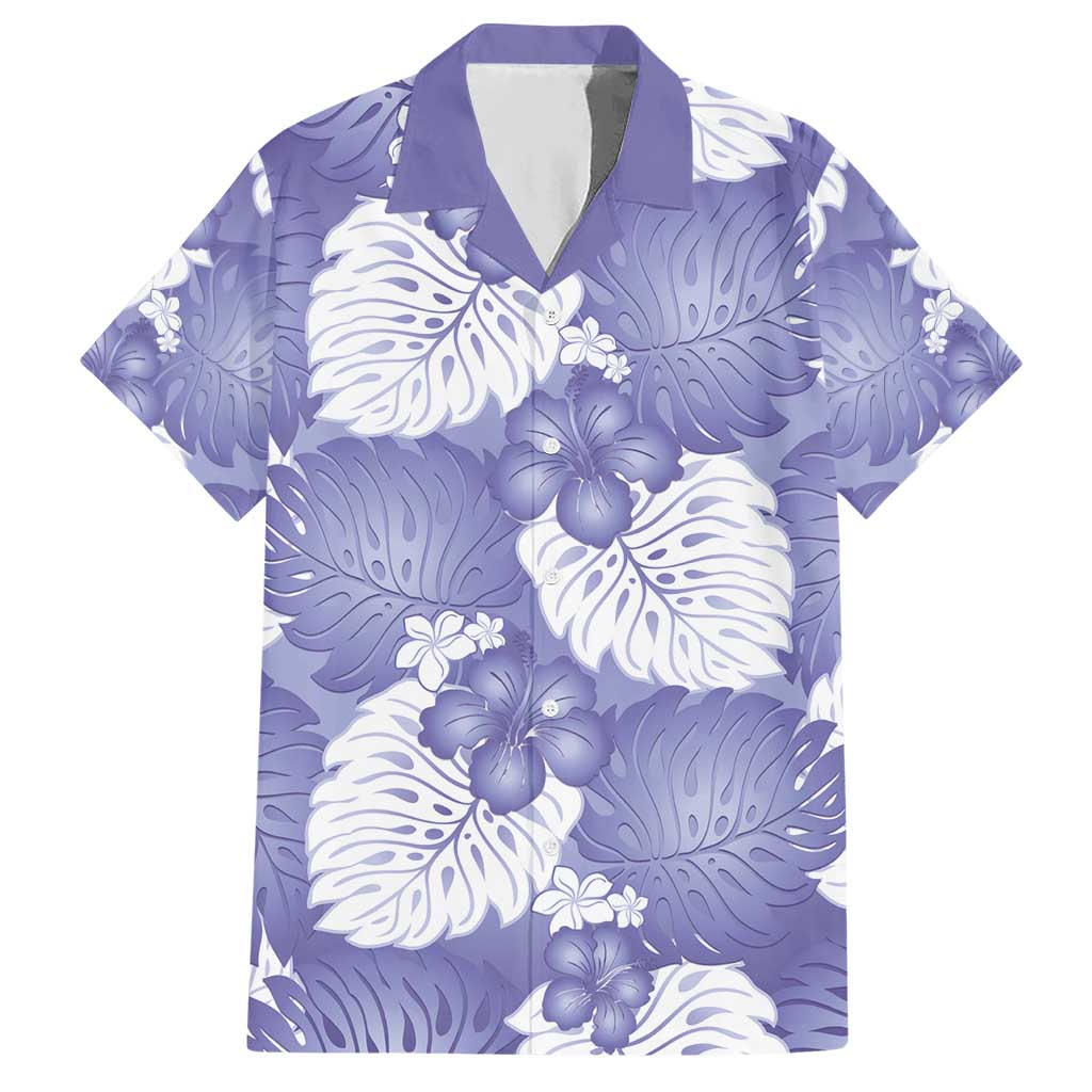 Purple Aloha Hawaii Hawaiian Shirt Monstera Hibiscus Plumeria Seamless Vibes - Polynesian Pride