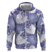 Purple Aloha Hawaii Hoodie Monstera Hibiscus Plumeria Seamless Vibes - Polynesian Pride