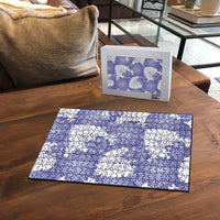 Purple Aloha Hawaii Puzzle Monstera Hibiscus Plumeria Seamless Vibes - Polynesian Pride