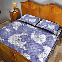 Purple Aloha Hawaii Quilt Bed Set Monstera Hibiscus Plumeria Seamless Vibes - Polynesian Pride