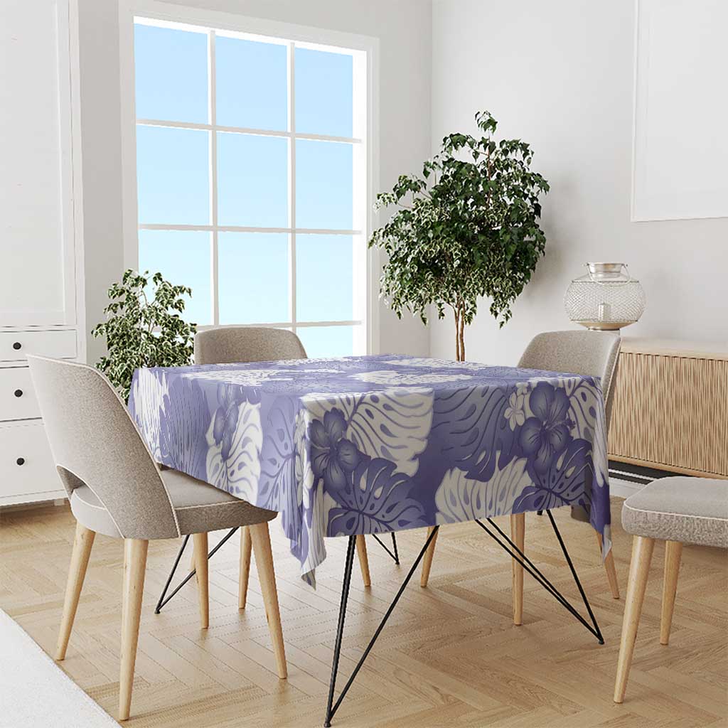 Purple Aloha Hawaii Tablecloth Monstera Hibiscus Plumeria Seamless Vibes - Polynesian Pride