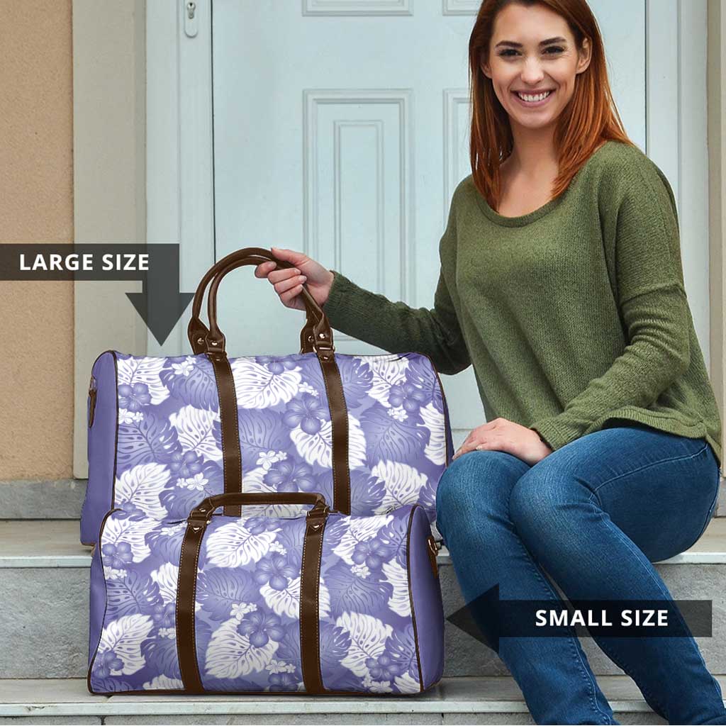 Purple Aloha Hawaii Travel Bag Monstera Hibiscus Plumeria Seamless Vibes - Polynesian Pride