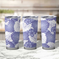 Purple Aloha Hawaii Tumbler Cup Monstera Hibiscus Plumeria Seamless Vibes - Polynesian Pride