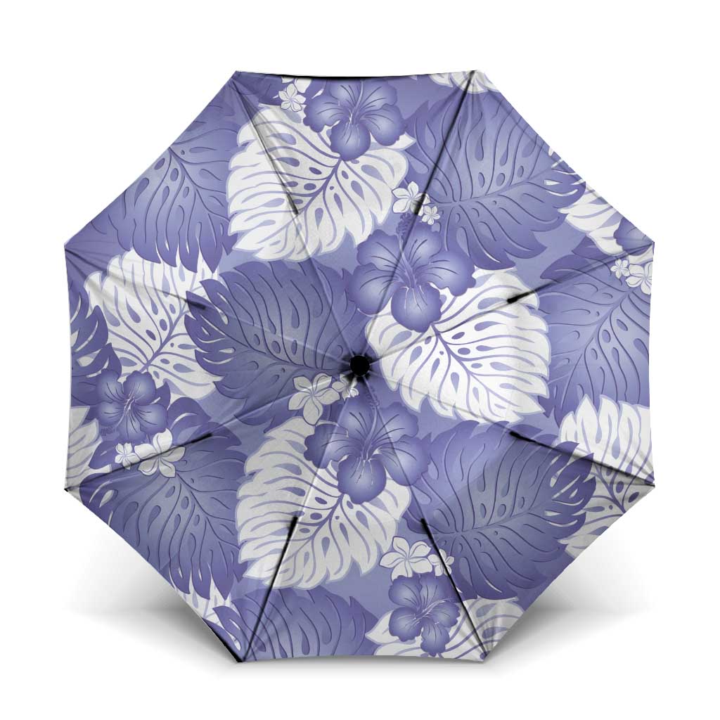 Purple Aloha Hawaii Umbrella Monstera Hibiscus Plumeria Seamless Vibes - Polynesian Pride