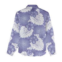 Purple Aloha Hawaii Women Casual Shirt Monstera Hibiscus Plumeria Seamless Vibes - Polynesian Pride