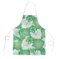 Green Aloha Hawaii Apron Monstera Hibiscus Plumeria Seamless Vibes - Polynesian Pride