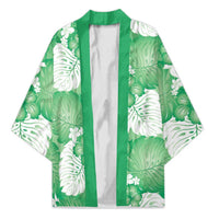 Green Aloha Hawaii Kimono Monstera Hibiscus Plumeria Seamless Vibes - Polynesian Pride