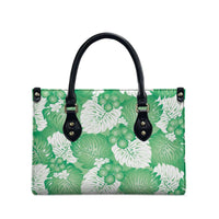 Green Aloha Hawaii Leather Bag Monstera Hibiscus Plumeria Seamless Vibes - Polynesian Pride