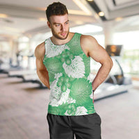 Green Aloha Hawaii Men Tank Top Monstera Hibiscus Plumeria Seamless Vibes - Polynesian Pride