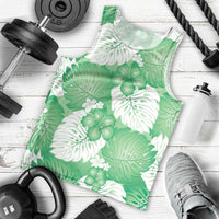 Green Aloha Hawaii Men Tank Top Monstera Hibiscus Plumeria Seamless Vibes - Polynesian Pride