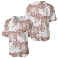 Mocha Mousse Aloha Hawaii Baseball Jersey Monstera Hibiscus Plumeria Seamless Vibes - Polynesian Pride