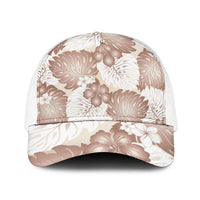 Mocha Mousse Aloha Hawaii Baseball Net Cap Monstera Hibiscus Plumeria Seamless Vibes - Polynesian Pride