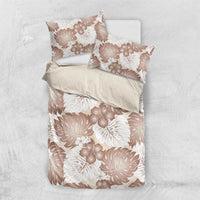 Mocha Mousse Aloha Hawaii Bedding Set Monstera Hibiscus Plumeria Seamless Vibes - Polynesian Pride