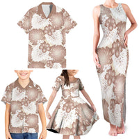 Mocha Mousse Aloha Hawaii Family Matching Tank Maxi Dress and Hawaiian Shirt Monstera Hibiscus Plumeria Seamless Vibes - Polynesian Pride