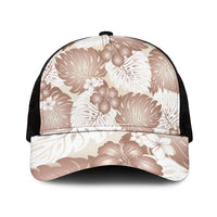 Mocha Mousse Aloha Hawaii Mesh Trucker Cap Monstera Hibiscus Plumeria Seamless Vibes - Polynesian Pride