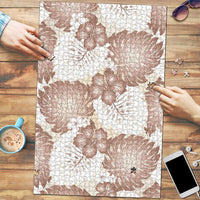 Mocha Mousse Aloha Hawaii Puzzle Monstera Hibiscus Plumeria Seamless Vibes - Polynesian Pride