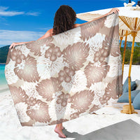 Mocha Mousse Aloha Hawaii Sarong Monstera Hibiscus Plumeria Seamless Vibes - Polynesian Pride