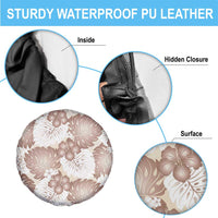 Mocha Mousse Aloha Hawaii Spare Tire Cover Monstera Hibiscus Plumeria Seamless Vibes - Polynesian Pride