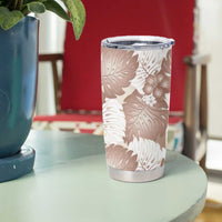 Mocha Mousse Aloha Hawaii Tumbler Cup Monstera Hibiscus Plumeria Seamless Vibes - Polynesian Pride