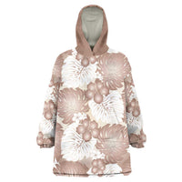 Mocha Mousse Aloha Hawaii Wearable Blanket Hoodie Monstera Hibiscus Plumeria Seamless Vibes - Polynesian Pride