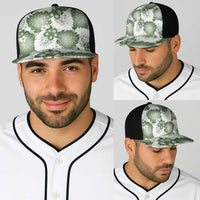 Sage Green Aloha Hawaii Baseball Net Cap Monstera Hibiscus Plumeria Seamless Vibes - Polynesian Pride