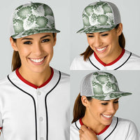 Sage Green Aloha Hawaii Baseball Net Cap Monstera Hibiscus Plumeria Seamless Vibes - Polynesian Pride