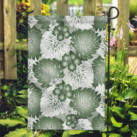 Sage Green Aloha Hawaii Garden Flag Monstera Hibiscus Plumeria Seamless Vibes - Polynesian Pride