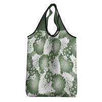 Sage Green Aloha Hawaii Grocery Bag Monstera Hibiscus Plumeria Seamless Vibes - Polynesian Pride