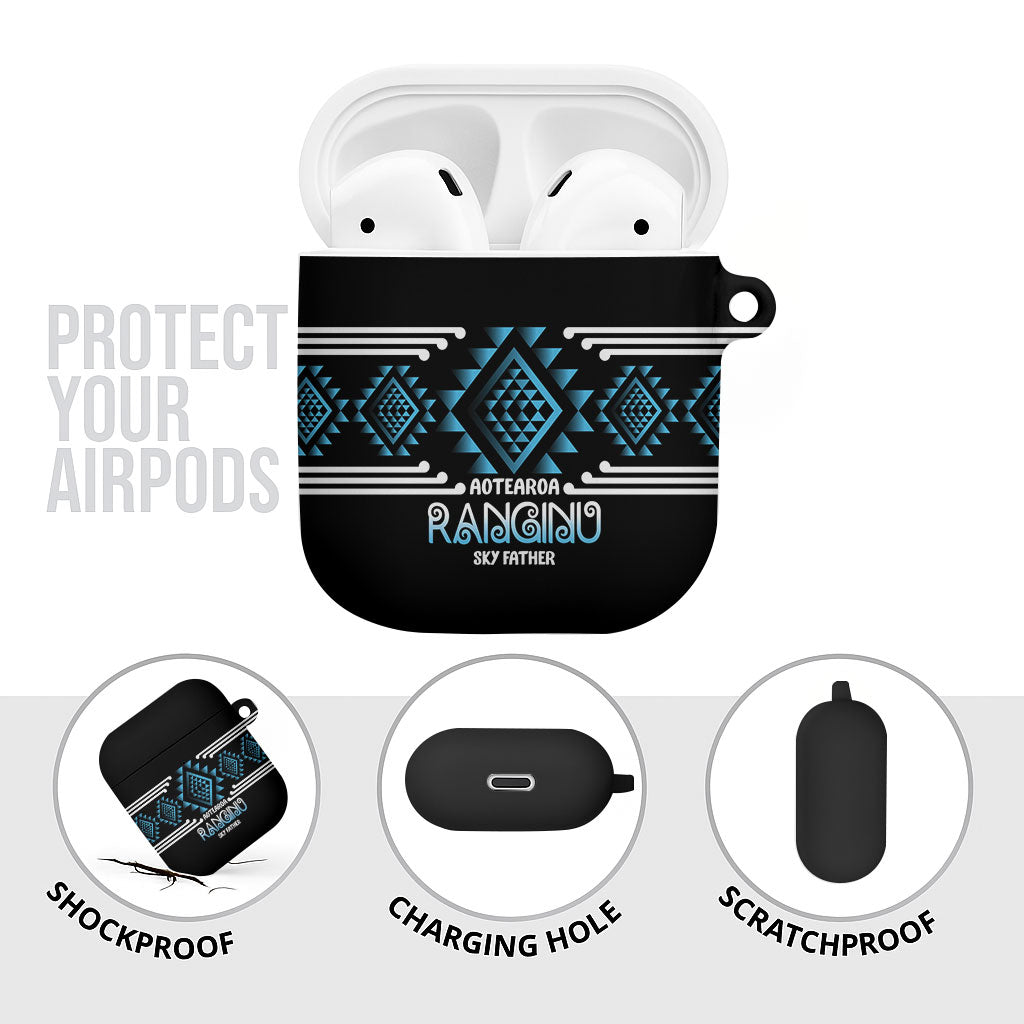 Aotearoa Atua Ranginui AirPods Case Maori Sky Father Taniko Motifs LT14 - Polynesian Pride