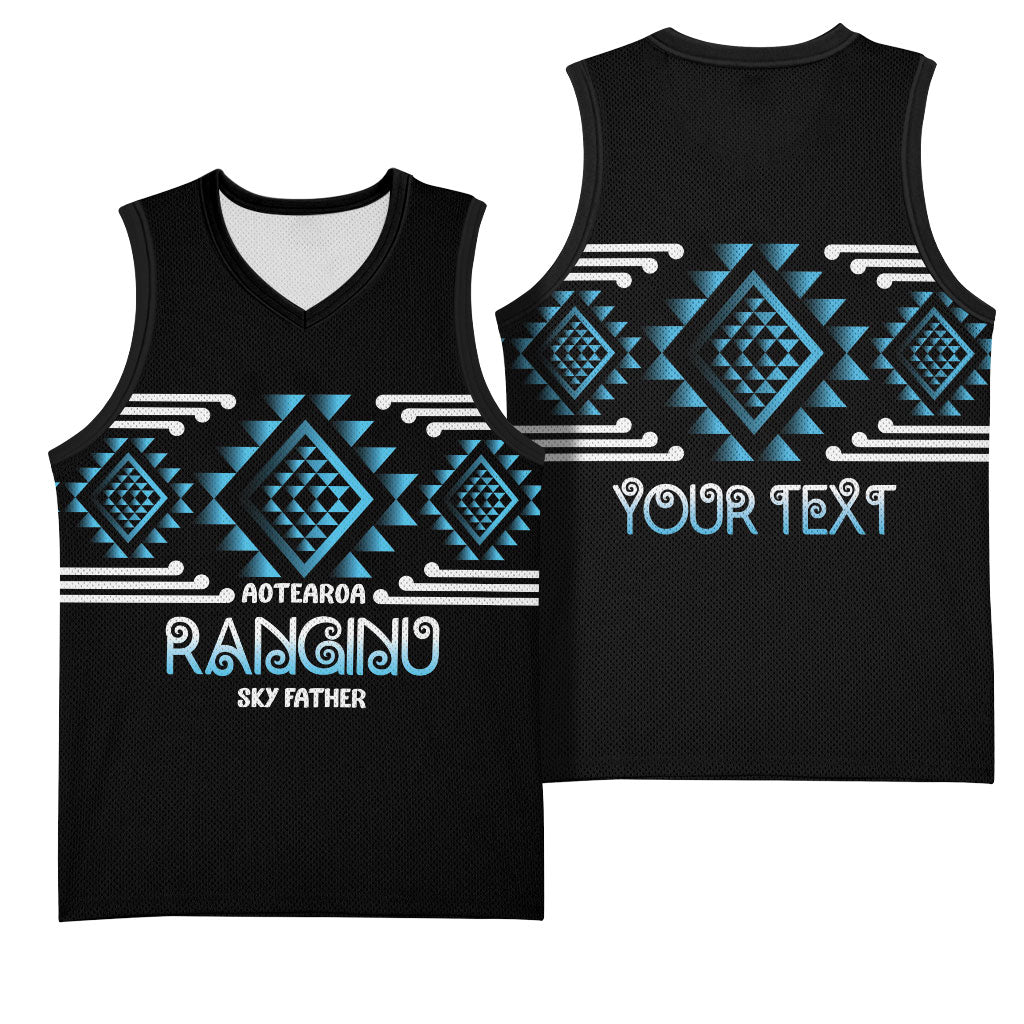 Aotearoa Atua Ranginui Personalised Basketball Jersey Maori Sky Father Taniko Motifs LT14 - Polynesian Pride