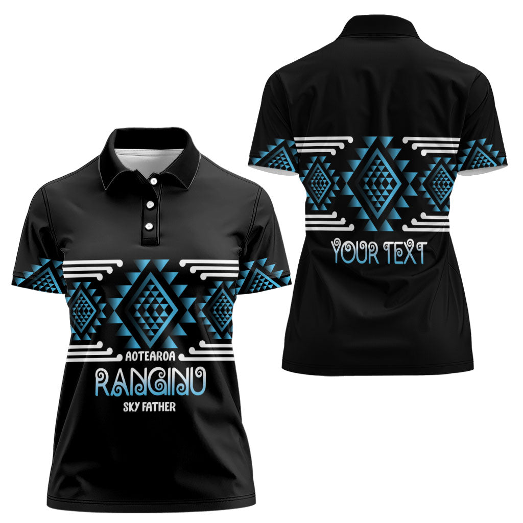Aotearoa Atua Ranginui Personalised Women Polo Shirt Maori Sky Father Taniko Motifs LT14 - Polynesian Pride