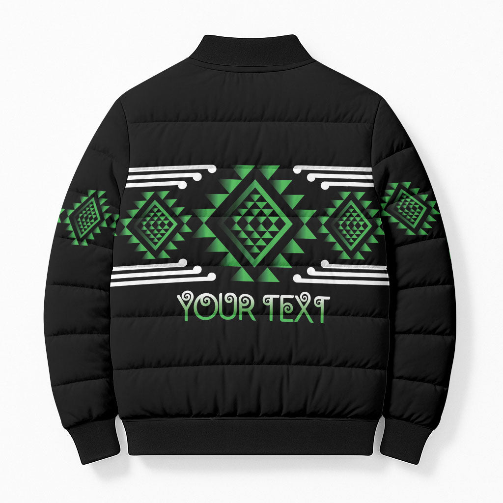 Aotearoa Atua Papatuanuku Personalised Bomber Puffer Jacket Maori Earth Mother Taniko Motifs LT14 - Polynesian Pride