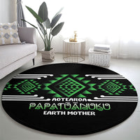 Aotearoa Atua Papatuanuku Round Carpet Maori Earth Mother Taniko Motifs LT14 - Polynesian Pride