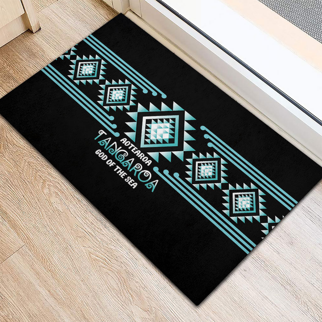 Aotearoa Atua Tangaroa Rubber Doormat Maori God Of The Sea Taniko Motifs LT14 - Polynesian Pride