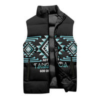 Aotearoa Atua Tangaroa Personalised Sleeveless Puffer Jacket Maori God Of The Sea Taniko Motifs LT14 - Polynesian Pride