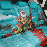 Hawaii Christmas Back Car Seat Cover Mele Kalikimaka Poinsettia Lei - Cyan LT14 - Polynesian Pride