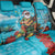 Hawaii Christmas Back Car Seat Cover Mele Kalikimaka Poinsettia Lei Polynesian - Blue